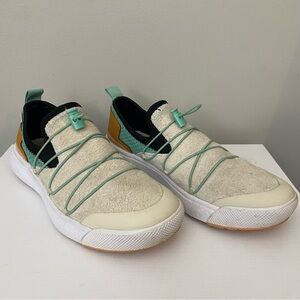 Vans Cream and Green Sneakers